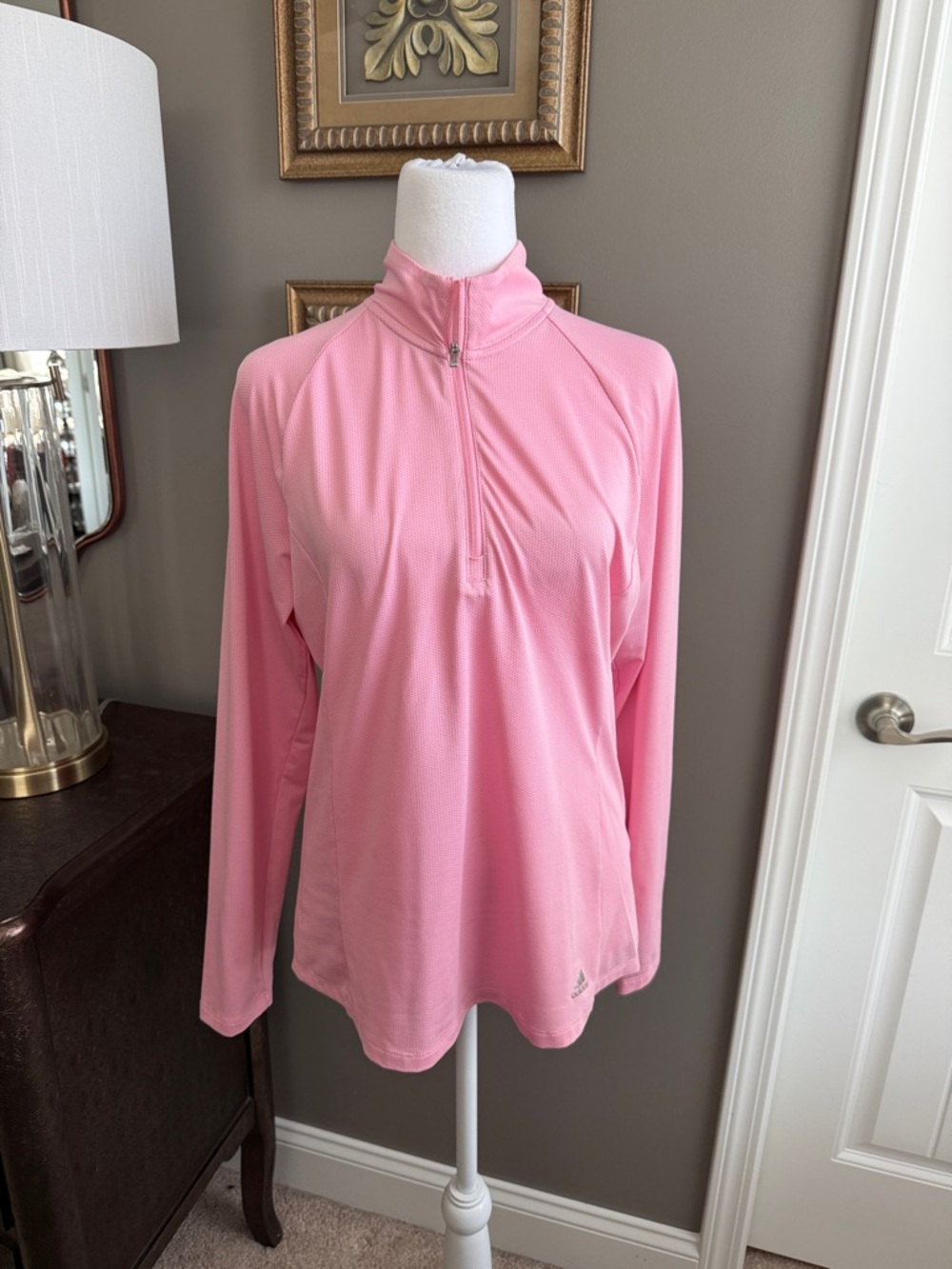 adidas Pink Quarter-Zip Performance Pullover